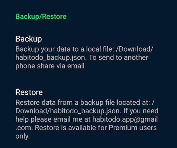 Backup and restore